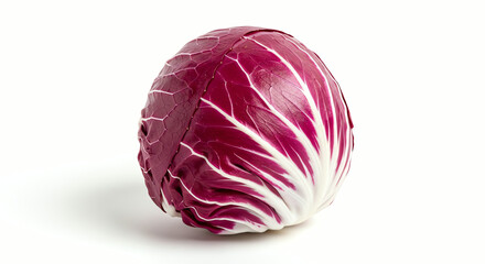 Obraz premium Fresh radichio lettuce head on white background