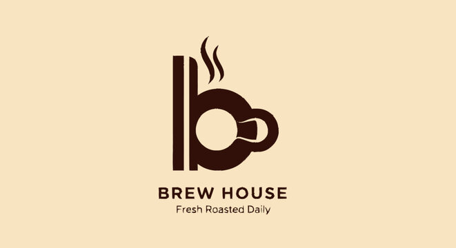 Brew House Coffee Logo Design Element.