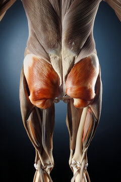 Lower body anatomy visualizing muscle contraction and bone structure
