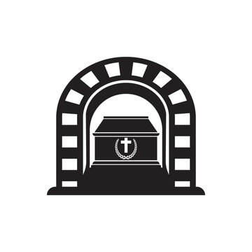 Icon symbol, crematorium, vector illustration design