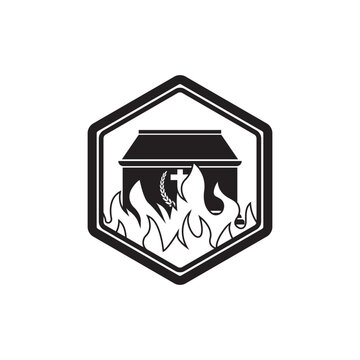 Icon symbol, crematorium, vector illustration design