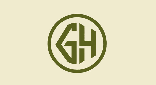 GH Monogram Logo Design Element Circle.