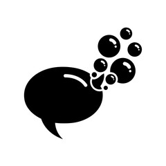 Obraz premium Speech Bubble with Bubbles Icon, Communication Concept, Social Media, Chatting