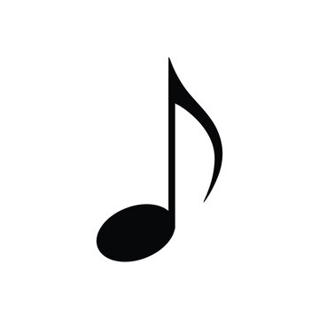 Eighth Note Musical Symbol. Quaver Vector Icon