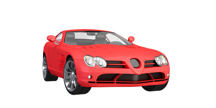 red car isolated on white