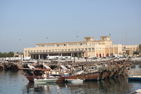 Boats in the harbor in Kuwait