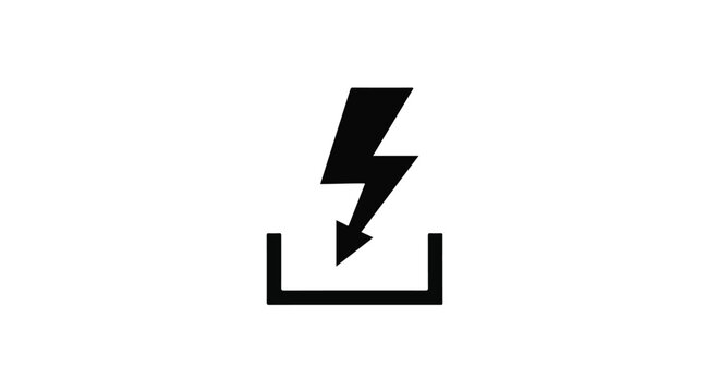 Electric Power Download Icon Charging and Transferring Energy Concept