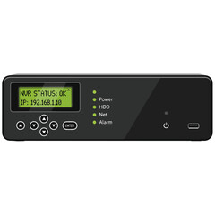 Network Video Recorder NVR Status Panel Flat Vector Illustration