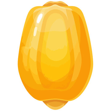 Single Yellow Corn Kernel Flat Vector Illustration