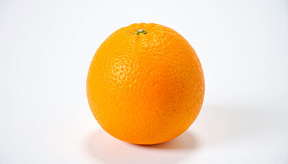 Single ripe orange fruit with textured peel on a clean white background
