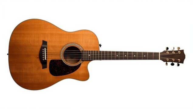 Acoustic guitar body music instrument isolated on white background
