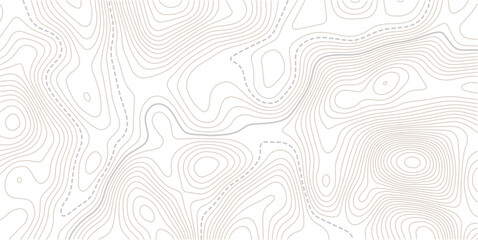 Abstract topographic map. Topo contour map background concept. Geographic line map with elevation assignments. Contour background geographic grid. Vector illustration. © MITA