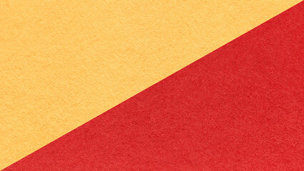 Fototapeta premium Golden yellow paper texture background with red diagonal split and copy space for template, banner, presentation