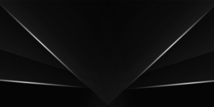 Abstract background with silver lines on dark modern black backdrop
