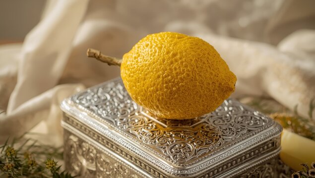 Citron in a metal container