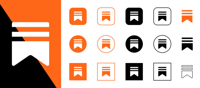 Substack logo icon collection with various styles in different shapes and sizes on white background