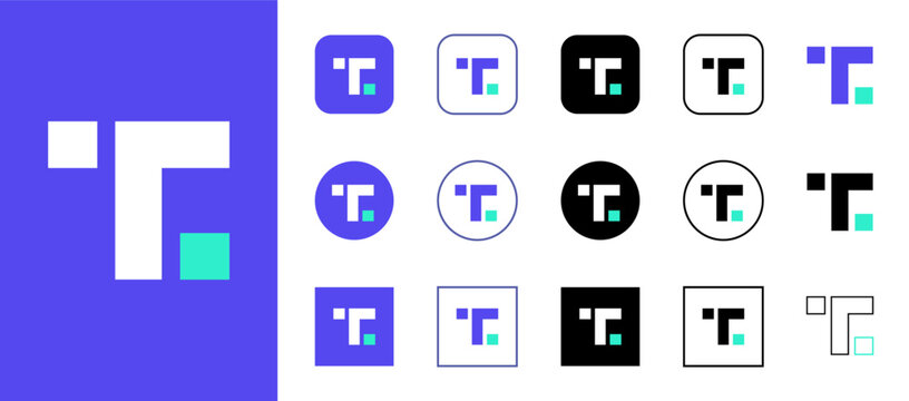 Truth Social logo icon collection with various styles in different shapes and sizes on white background.