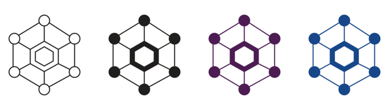 Nanotechnology icon set multiple style collection. Vector illustration.
