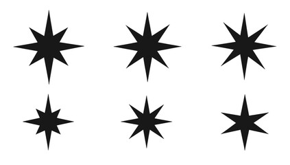 Obraz premium A minimalist black star graphic on a white background, conveying simplicity and elegance.