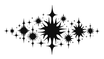 A stylized illustration of black sparkles on a white background, evoking a sense of magic and wonder. © hamay