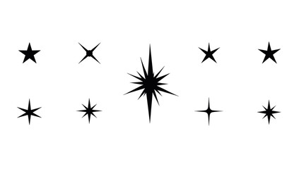 Fototapeta premium A simple black star icon on a white background, symbolizing excellence and guidance.
