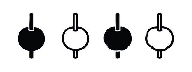Set of fishing bobber or float icons in flat and outline styles. Angling and outdoor recreation symbols. © liubomir118809