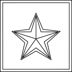 Obraz premium Minimal black and white star rating symbol with double outline