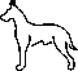 Dog pixel icon, canine pet animal 8 bit retro game style vector