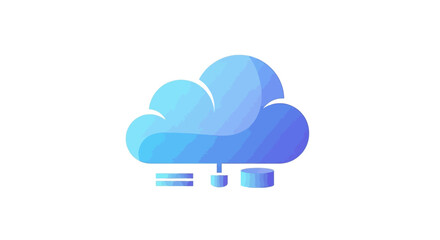 Obraz premium Cloud computing illustration: abstract digital network connection and data storage representation