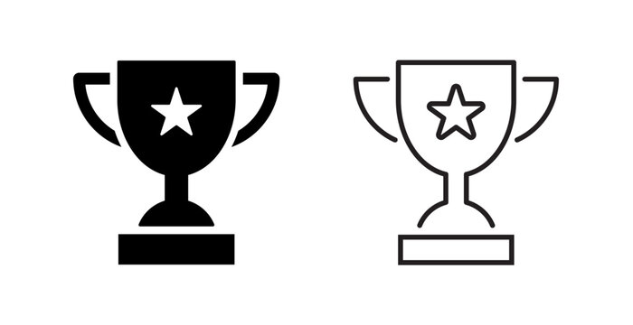 trophy icon vector. Trophy cup symbol icon