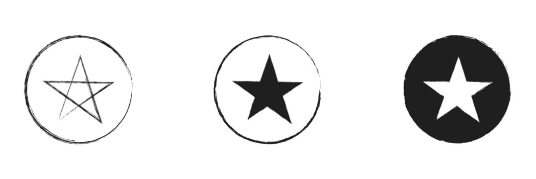Pentagram symbol. isolated on white and black background. pentagram logo. vector illustration .EPS 10 .
