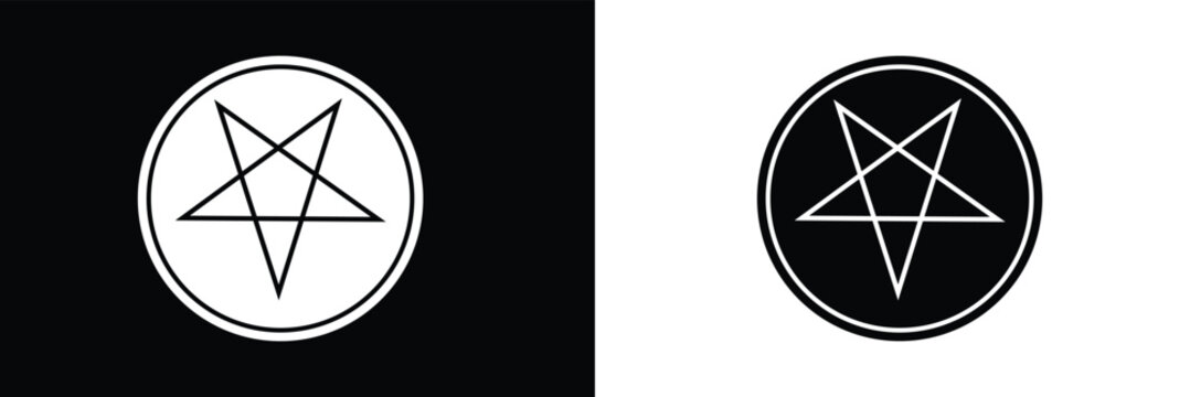 Pentagram symbol. isolated on white and black background. pentagram logo. vector illustration .EPS 10 .