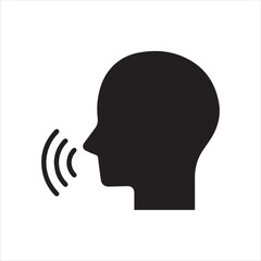  Human speaking icon vector isolated on white background.