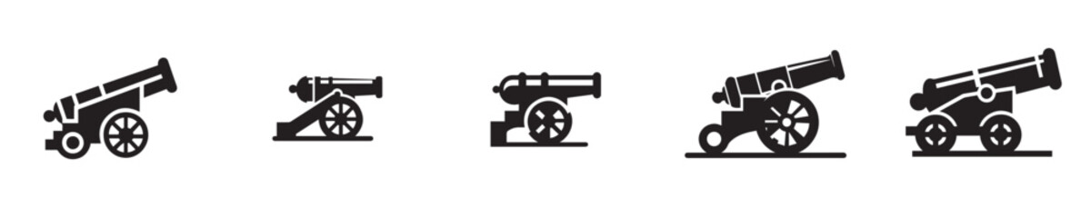 Fototapeta premium cannon vector with silhouette style