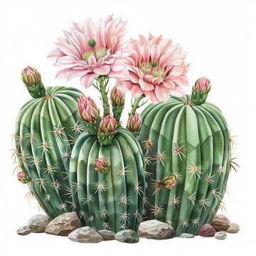 watercolor cactus. illustration for greeting cards, invitations, and other printing projects. on white background