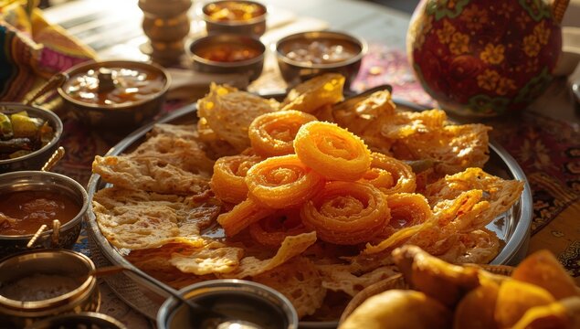 Jalebi Fafda Gujrathi Snacks jalebi with Fafda Indian sweet dish with snacks