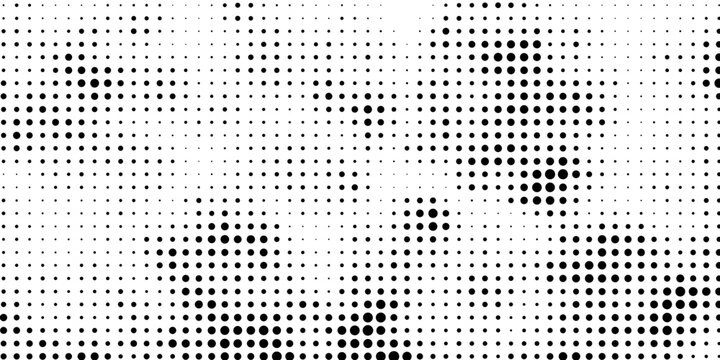 Halftone overlay resembling macro view leaf structure. Green dot texture. Vector banner for design and creative projects.