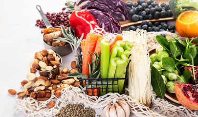 Foods representing anti - inflammatory diet.