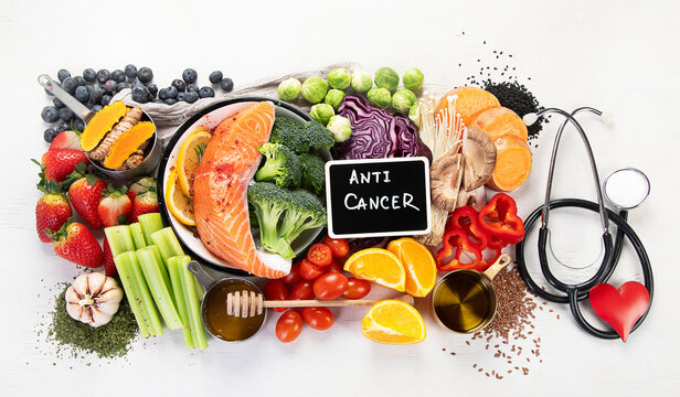 Anticancer food concept. Healthy food.