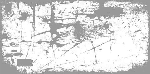 Fototapeta premium Gray paint splatters and scratches on white textured background