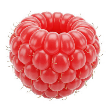 A close-up view of a ripe red raspberry