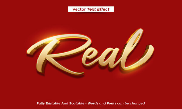Gold 3D Script Text Effect on Red Background