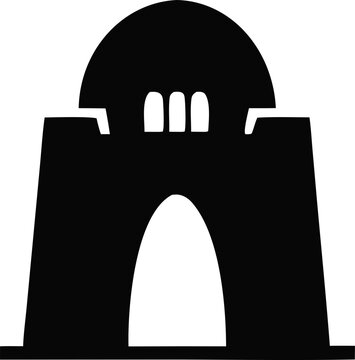 Minimal Pakistan national building vector Mizar e Quad icon with clean lines and geometric design. Great for UI design, travel infographics, educational graphics, and cultural themes.