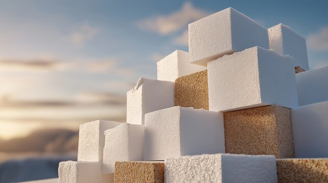 A fascinating guide detailing different uses of styrofoam in packaging and shipping, focusing on its protective qualities that ensure products arrive safely at their destination. cinematic color