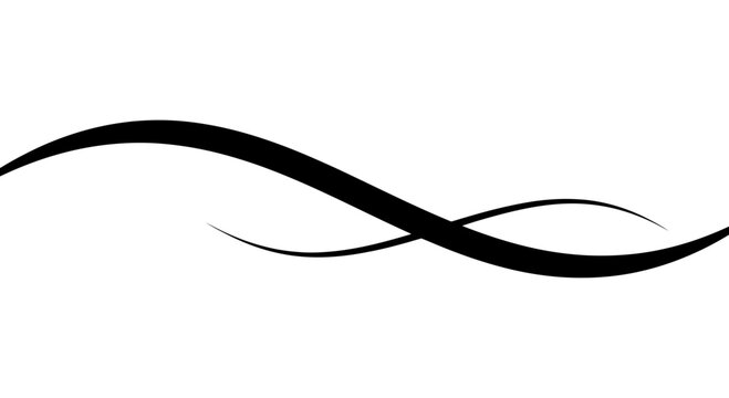 Black wavy line design element symbol.