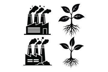 Fototapeta premium Industrial pollution vs green growth