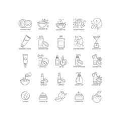 Fototapeta premium Collection of natural ingredients and skincare product icons