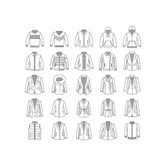 Collection of various jacket and coat styles © AR-PNG