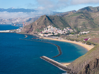 Fototapeta premium View of the village of San Andres. Tenerife. Canary Islands. Aerial photo.