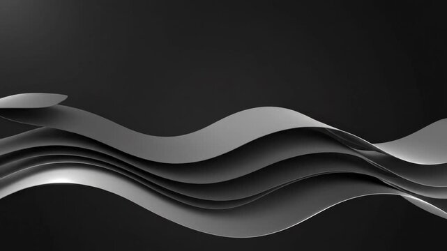 Video of minimal dark wave lines forming subtle flowing abstract curves, elegant background for luxury branding, corporate presentations and modern digital design.